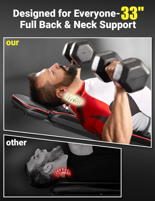 YOLEO Klappbare Hantelbank Multifunktion, Multifunktionale Hantelbank Set mit Ständern für zuhause, Bankdrücken Bank, Verstellbare Hantelbank mit Ablage, Bauchbank mit Gewicht und Beincurl