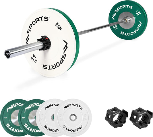 OLYMPIA SET PROFESSIONAL STUDIO - Olympia Hantelstange mit Verschluss + Gewichtsscheiben auswählbar - Olympia Hantelscheiben