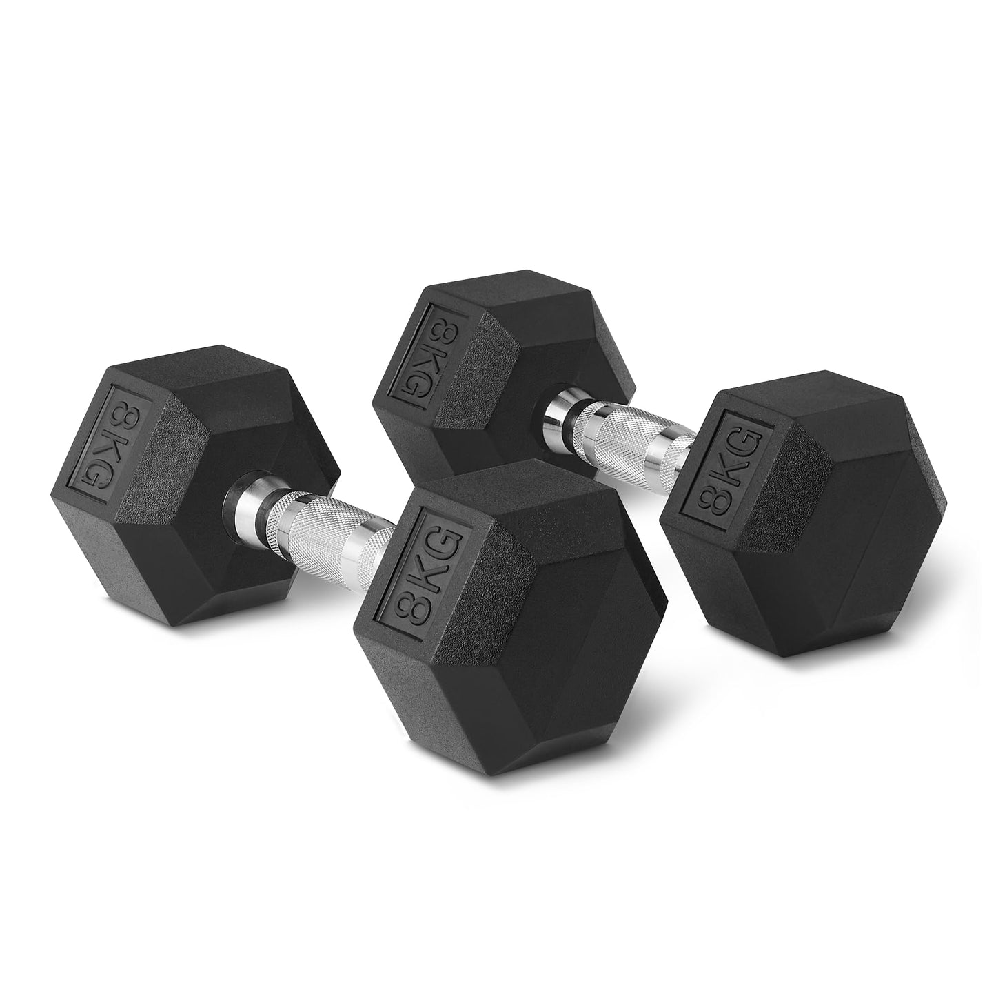 Amazon Basics Rubber Encased Hex Dumbbell Weights Set