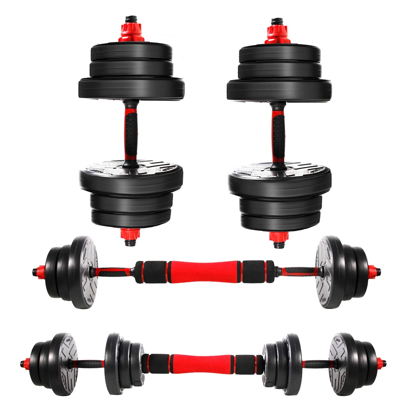 CCLIFE Hanteln Set 2er Kurzhanteln Langhanteln verstellbar Hantelset 20/25/30/40kg professionell Dumbbell mit Verbindungsstahlrohr Gewichten