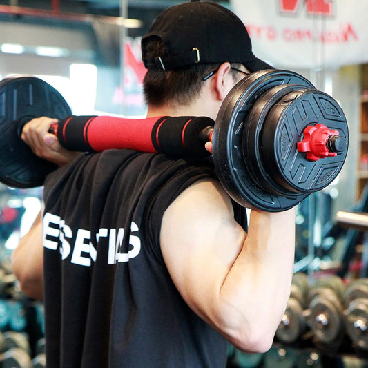 CCLIFE Hanteln Set 2er Kurzhanteln Langhanteln verstellbar Hantelset 20/25/30/40kg professionell Dumbbell mit Verbindungsstahlrohr Gewichten