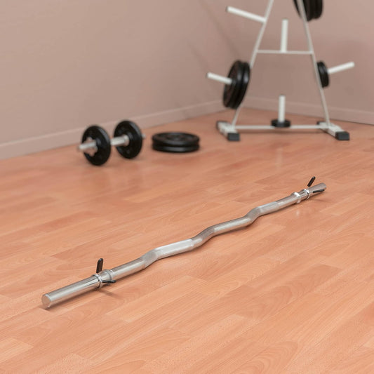 Curlstange 130 cm Krafttraining Zugstange silber verchromt Federverschluss Workout Bodybuilding Fitness Gewichtheben bis 150 kg