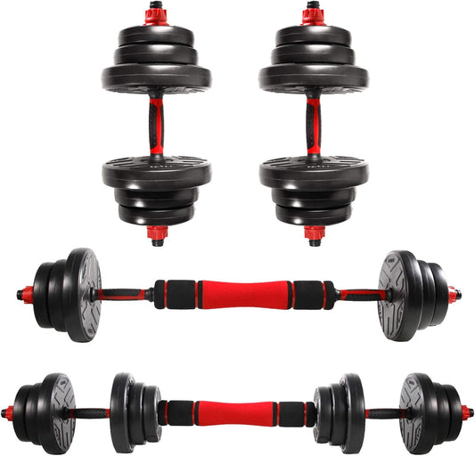 CCLIFE Hanteln Set 2er Kurzhanteln Langhanteln verstellbar Hantelset 20/25/30/40kg professionell Dumbbell mit Verbindungsstahlrohr Gewichten